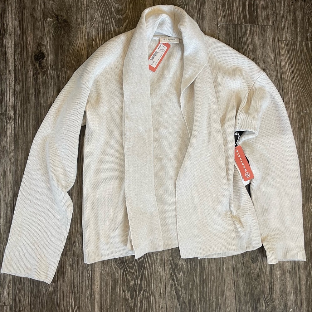 Elegant White Open-Front Sweater